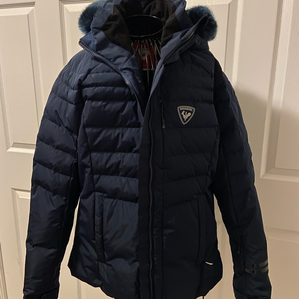 Rossignol Dark Blue Hooded Puffer Ski Jacket